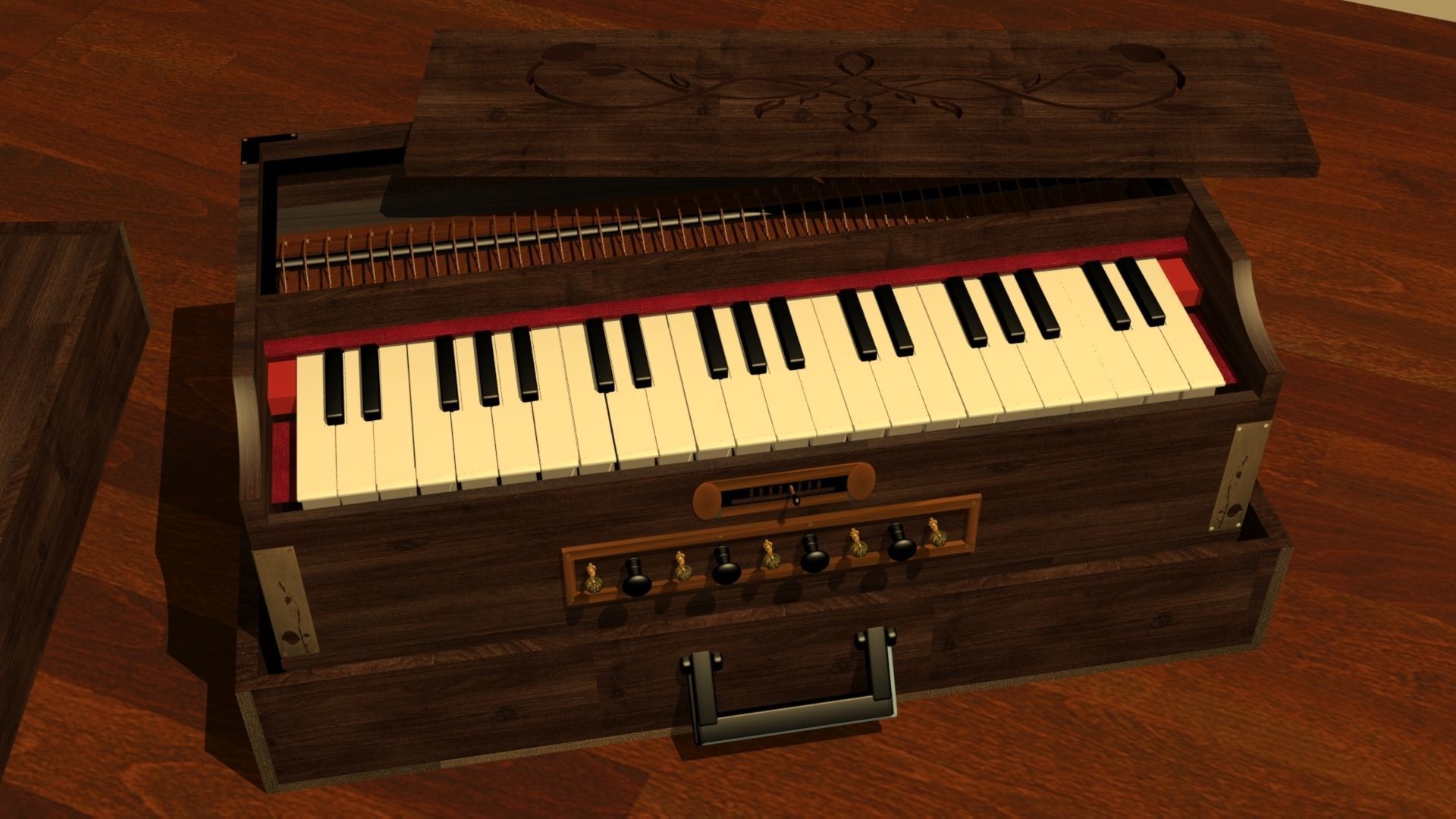 Indian Music Instrument Harmonium 3d Model 3D model 3D printable CGTrader
