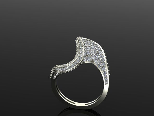 wave ring 3D print model_4
