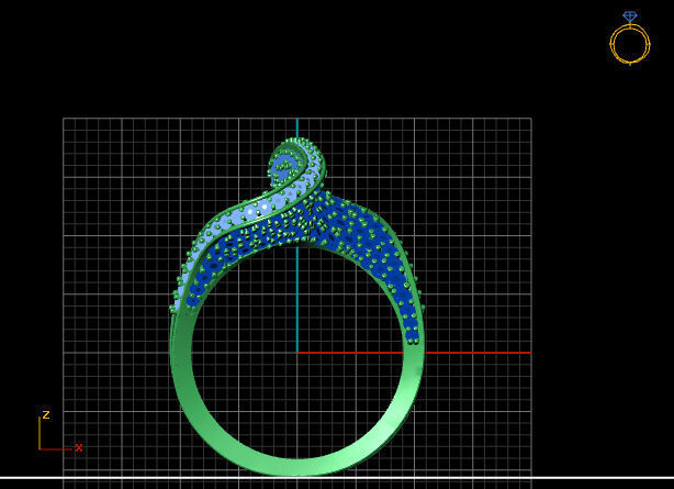 wave ring 3D print model_8