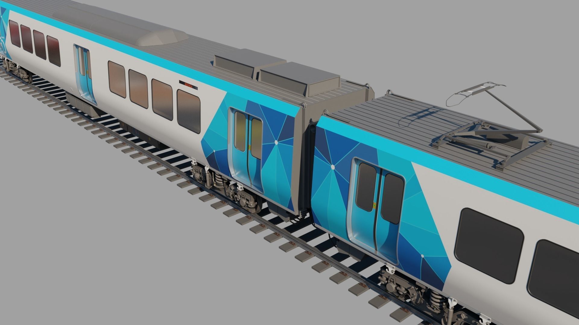 Melbourne Metro Xtrapolis 100 train Low-poly 3D model_3