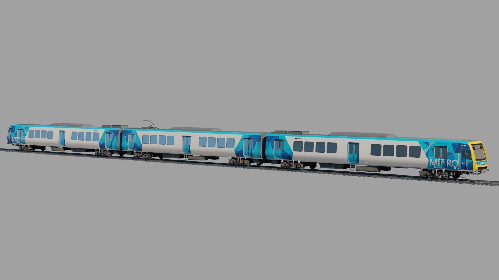Melbourne Metro Xtrapolis 100 train Low-poly 3D model_6