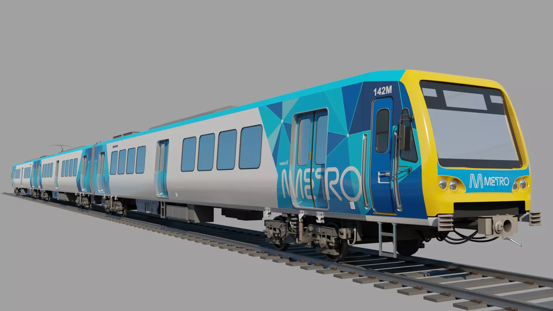 Melbourne Metro Xtrapolis 100 train Low-poly 3D model_0