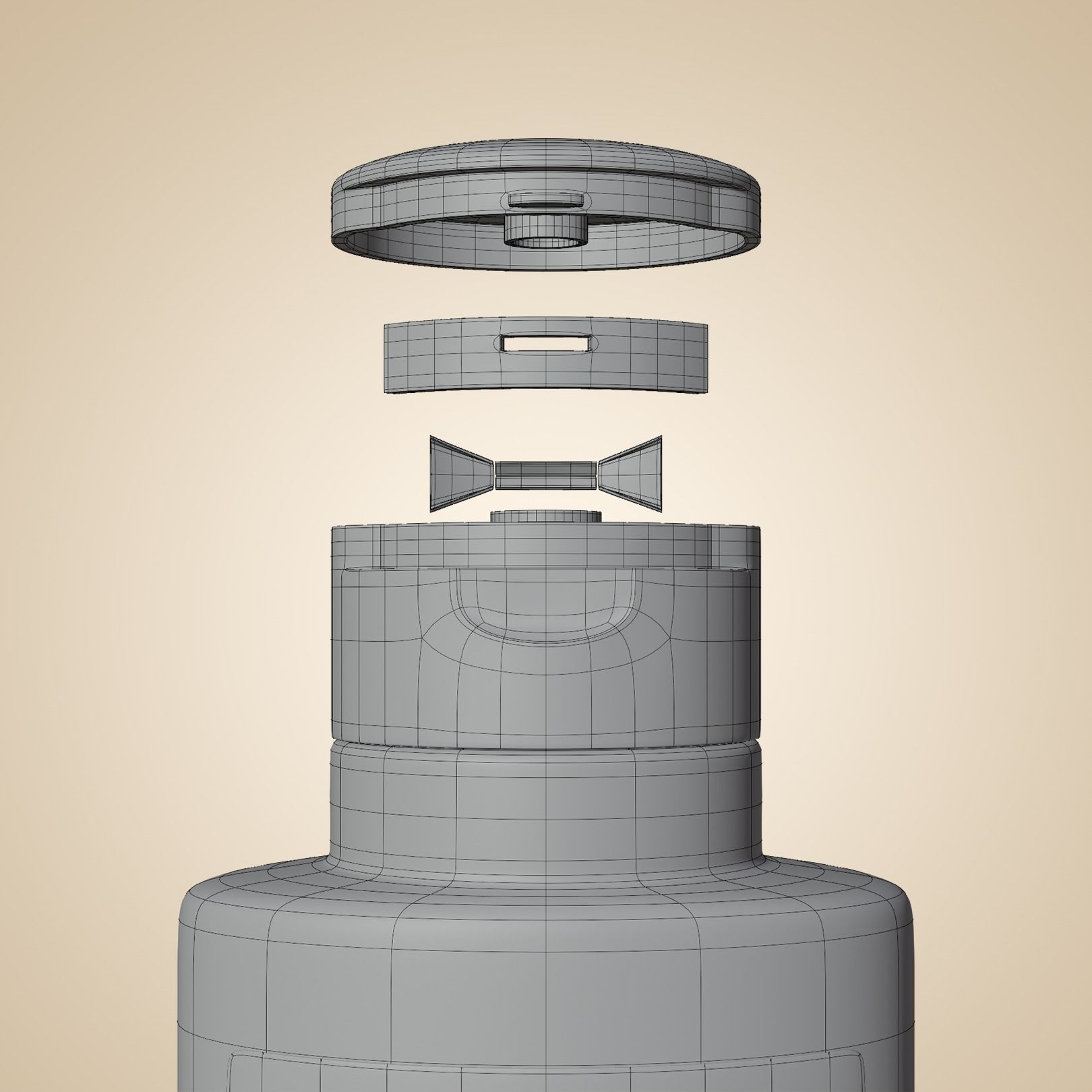 Loreal Micellar Water 95ml Bottle with Lid Realistic 3D model_9