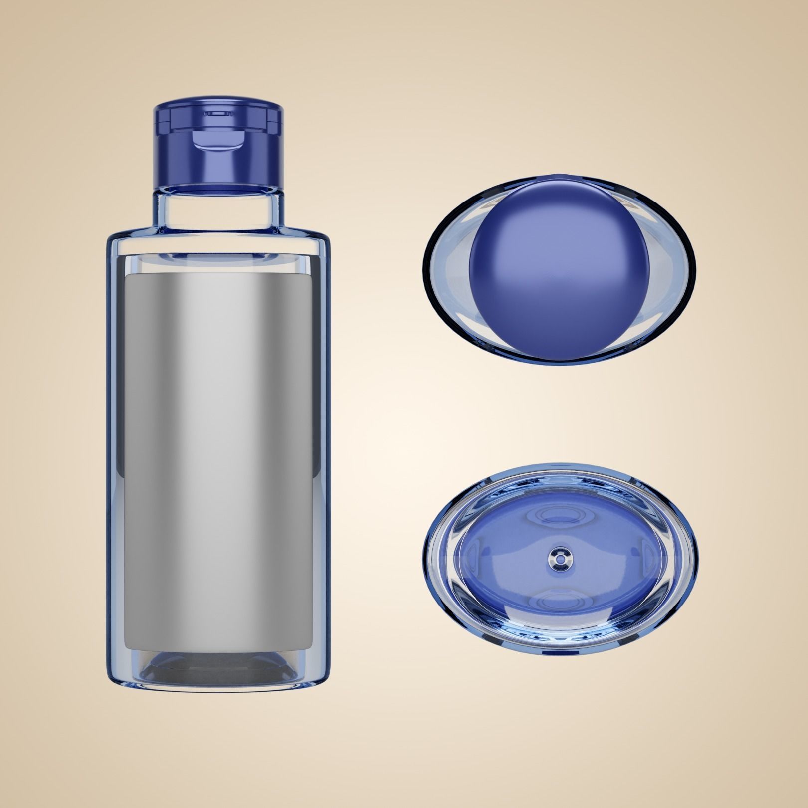 Loreal Micellar Water 95ml Bottle with Lid Realistic 3D model_2