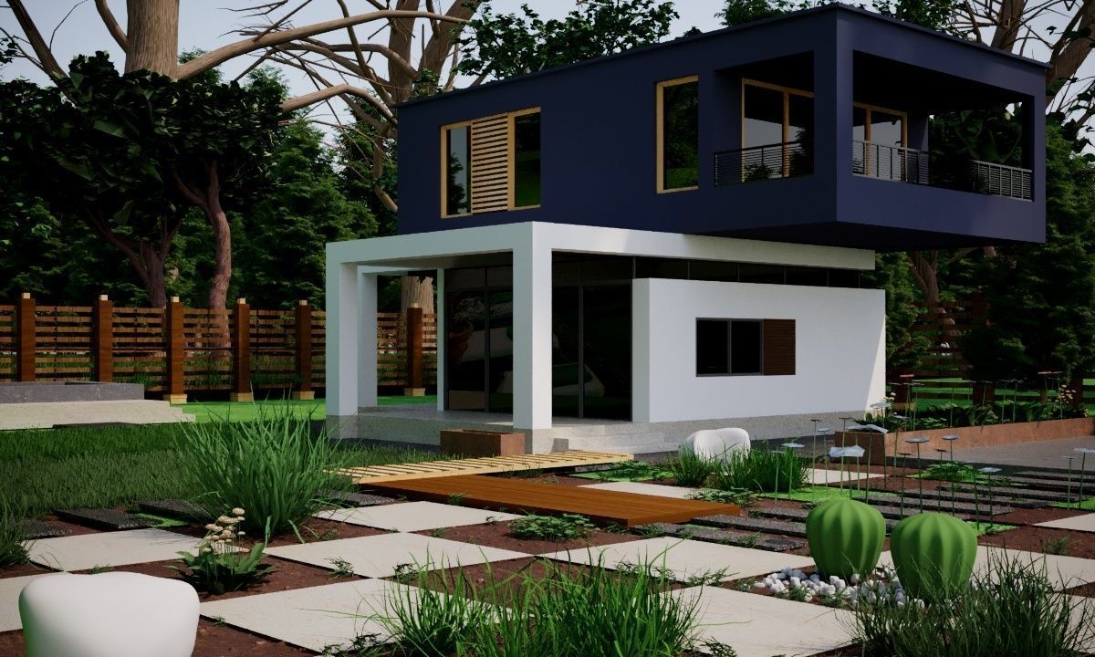 exterior design modeling  Low-poly 3D model_1