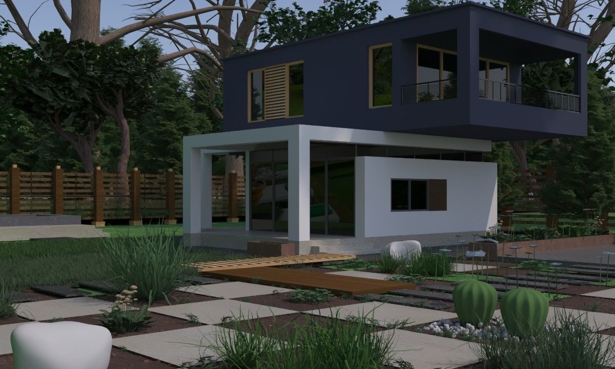 exterior design modeling  Low-poly 3D model_2