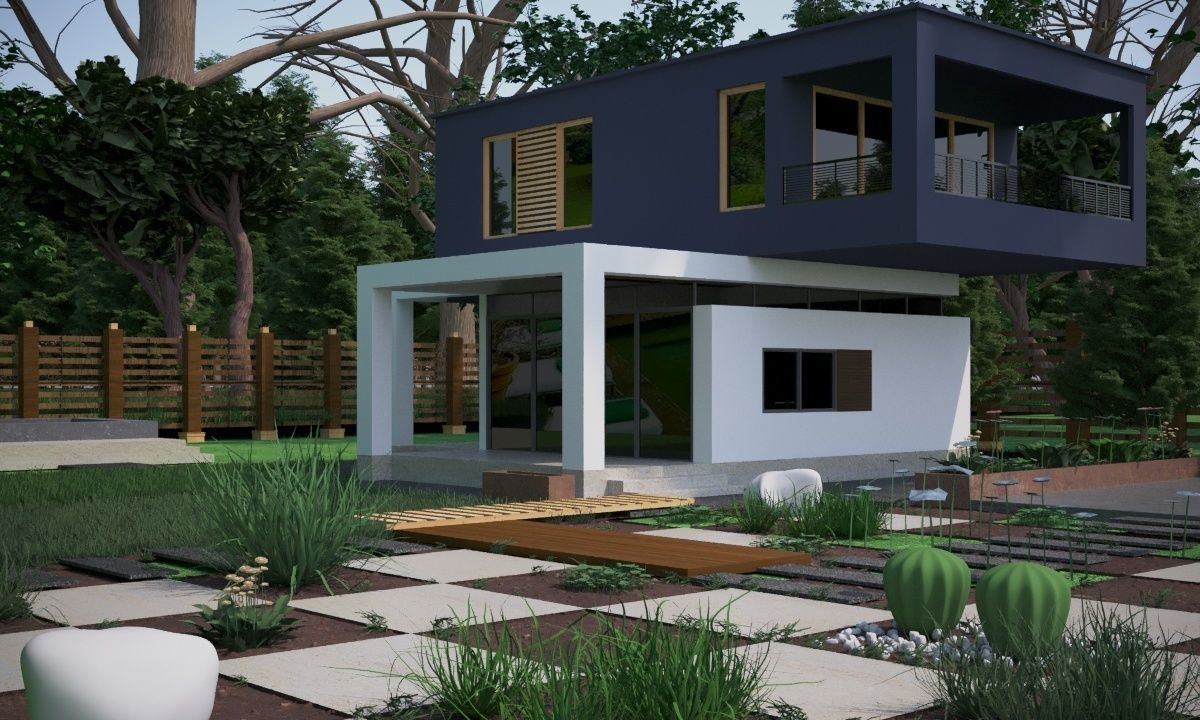 exterior design modeling  Low-poly 3D model_3