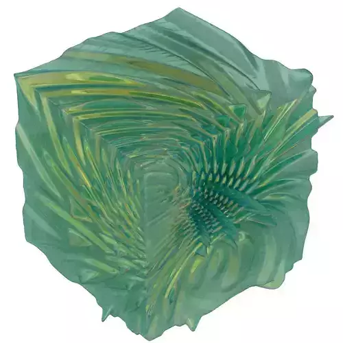 Spikebox glass cube with swirls