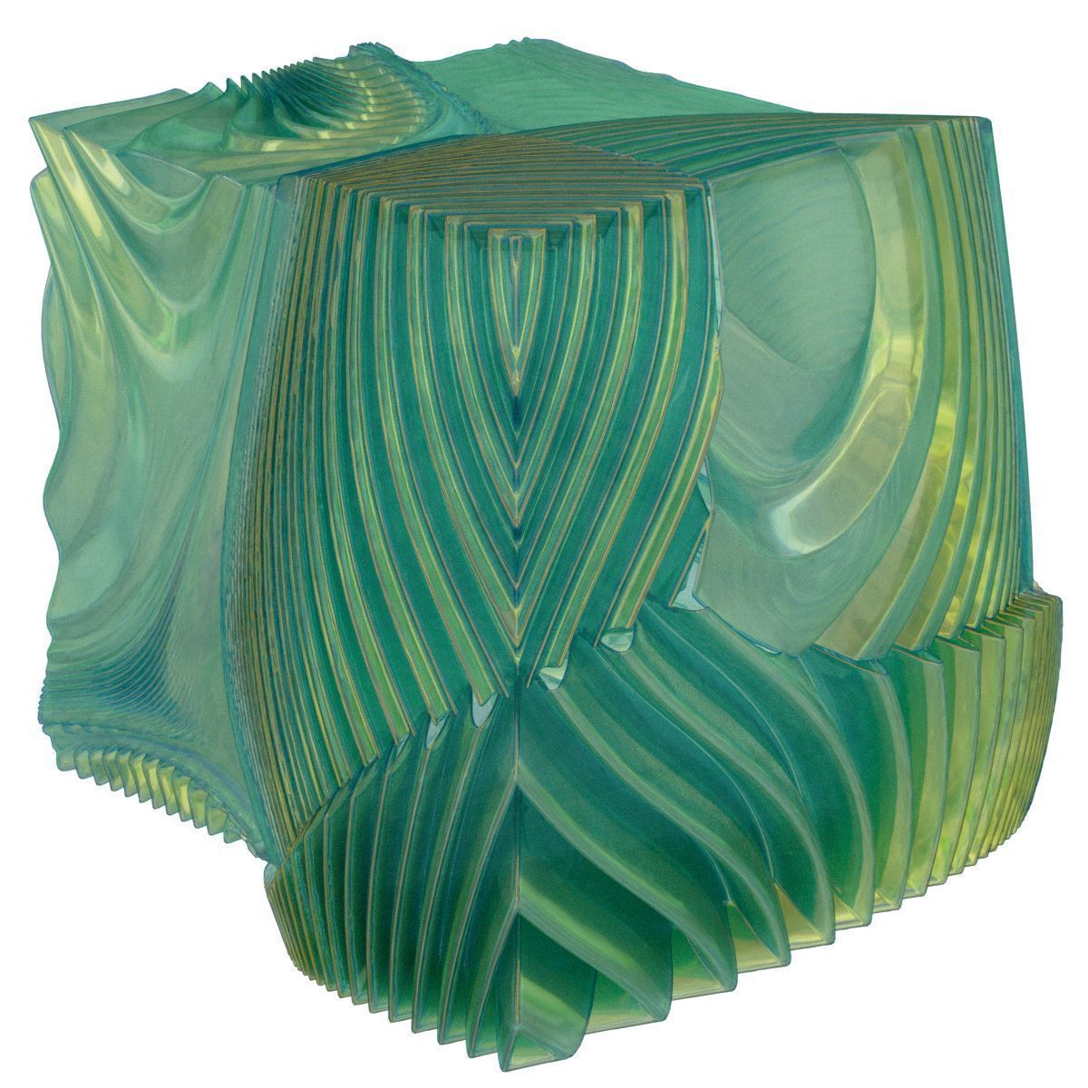 Ripple cube with swirls 3D model | CGTrader