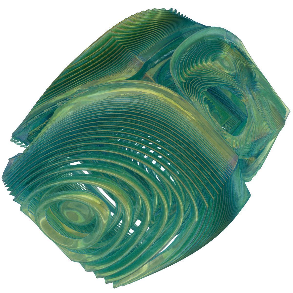 Rings glass sculpture 3D model_2