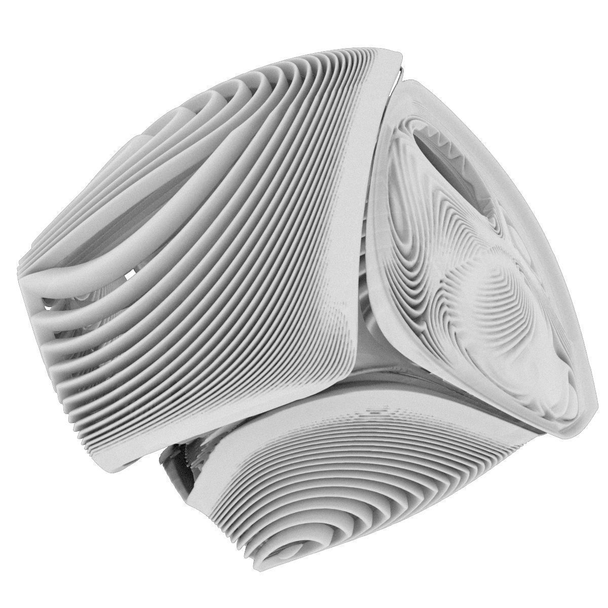 Rings glass sculpture 3D model_10