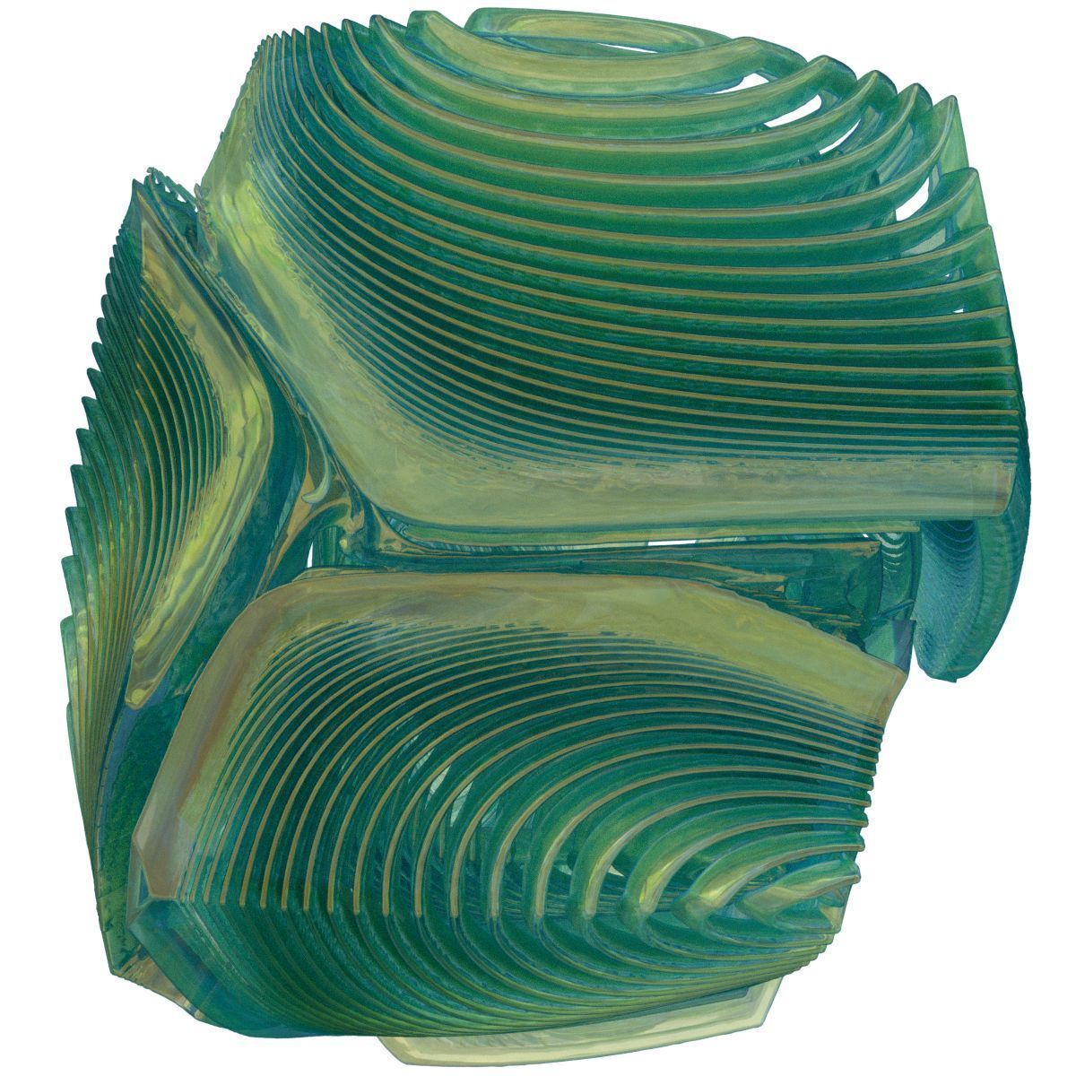 Rings glass sculpture 3D model_9