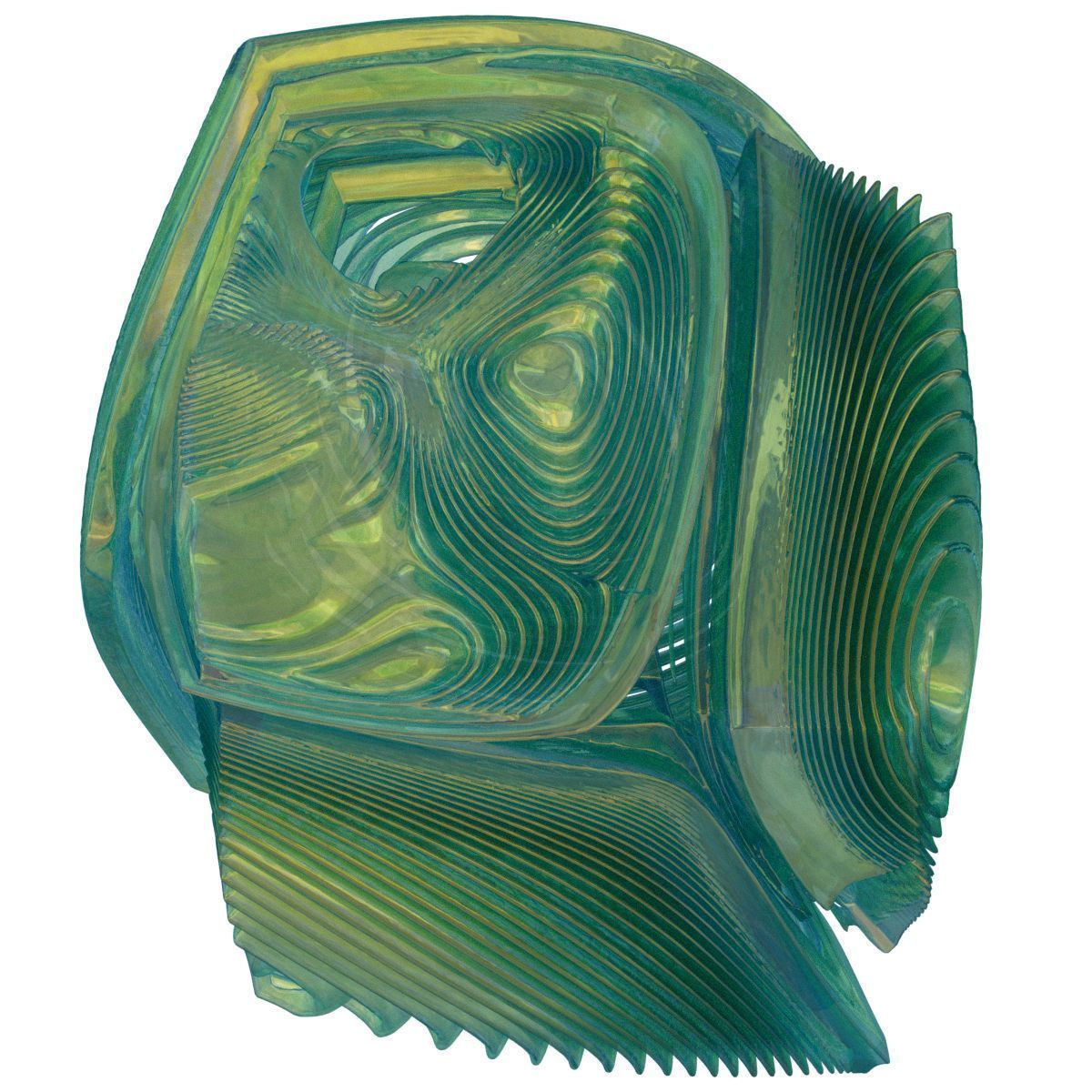 Rings glass sculpture 3D model_8