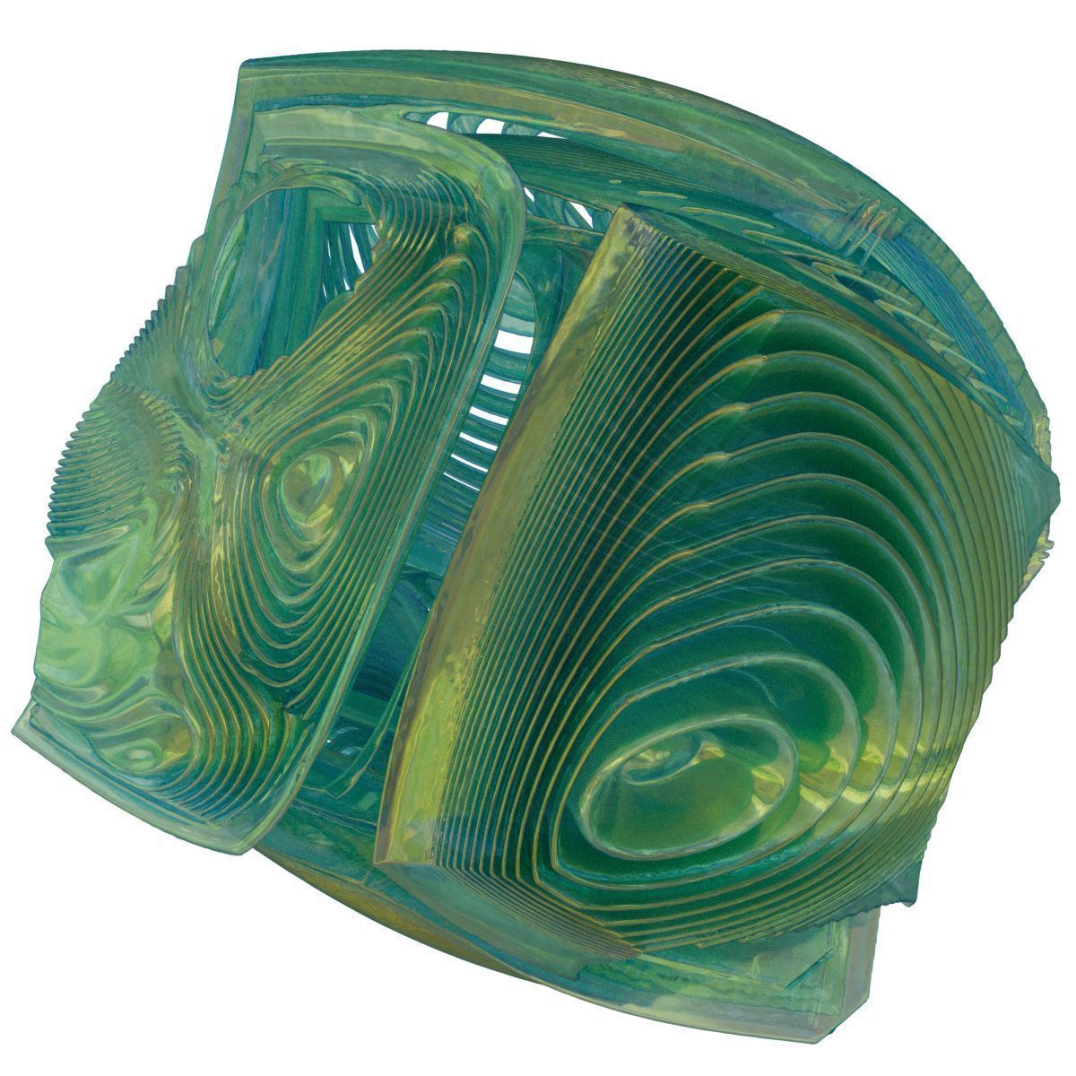 Rings glass sculpture 3D model_7