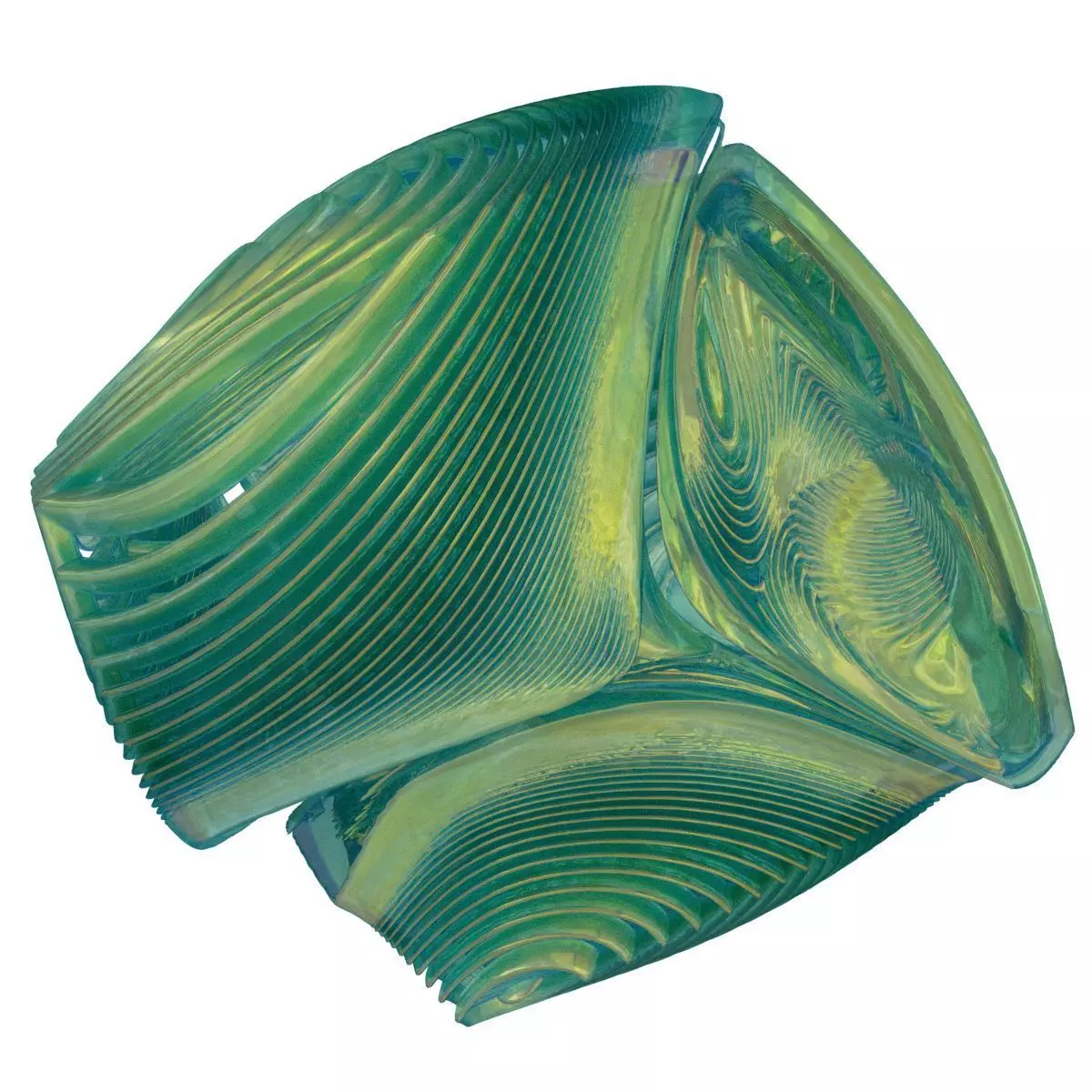 Rings glass sculpture 3D model_0