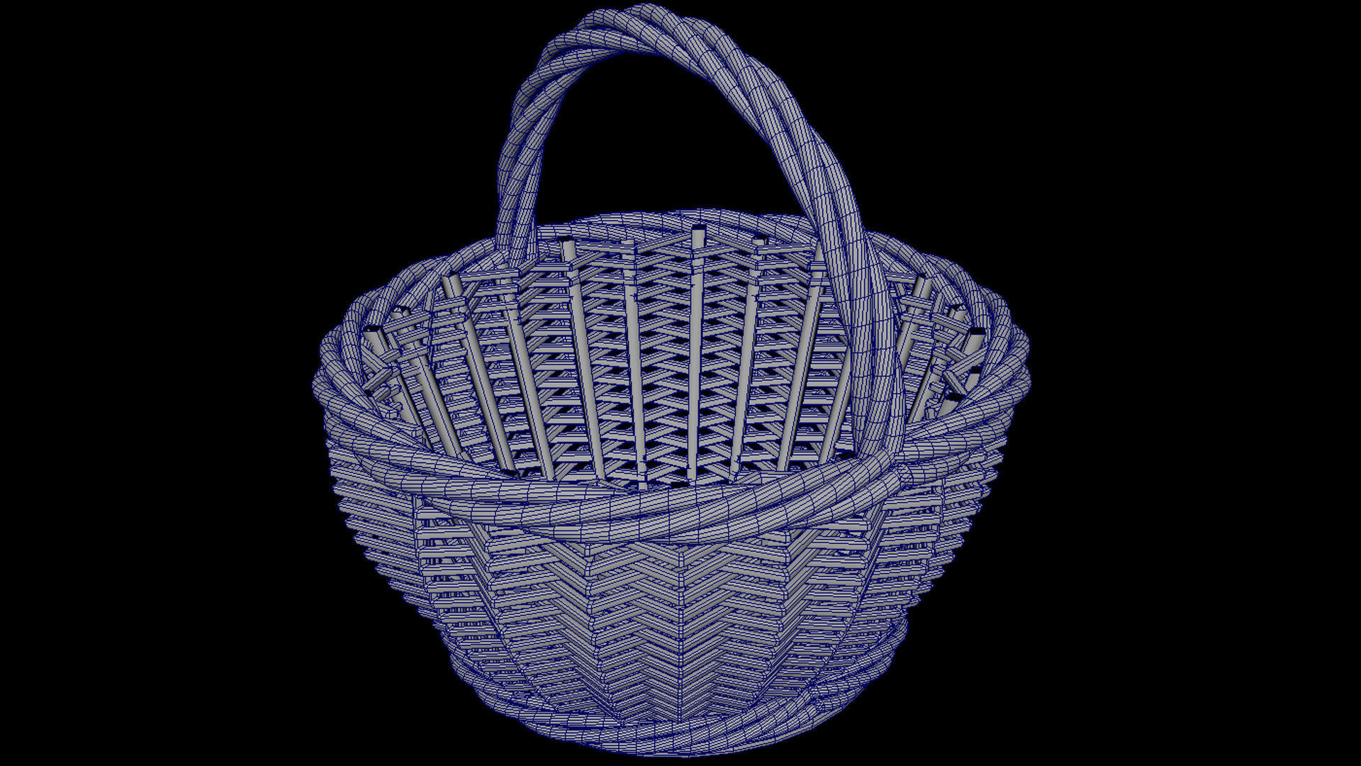 basket lowpoly model ready to use Low-poly 3D model_1