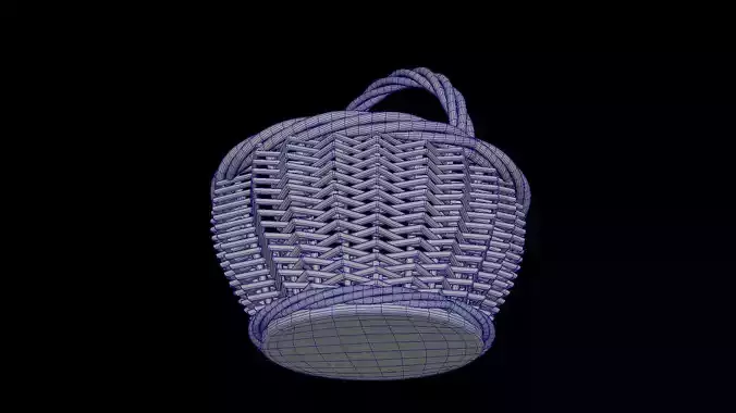 basket lowpoly  model ready to use 