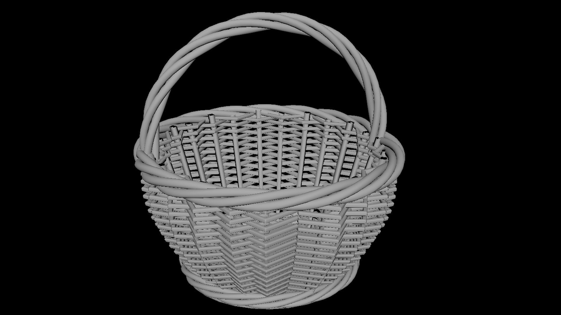 basket lowpoly model ready to use Low-poly 3D model_2