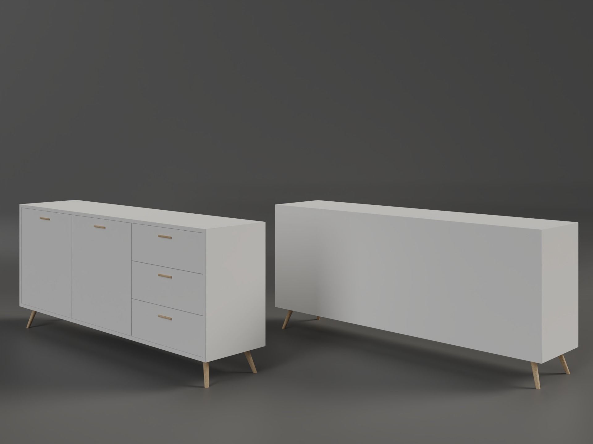 Everly Quinn White Sideboard on Wayfair 3D model_1