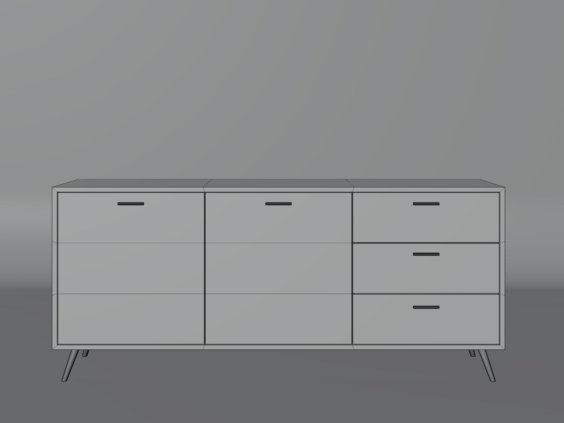 Everly Quinn White Sideboard on Wayfair 3D model_4