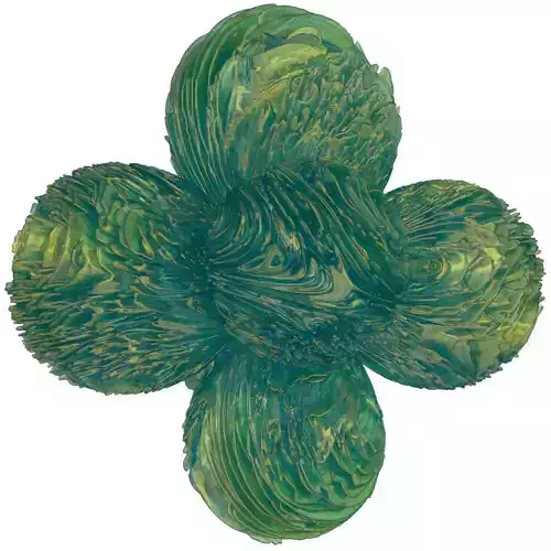 Oddity three gold swirled flowers 3D model