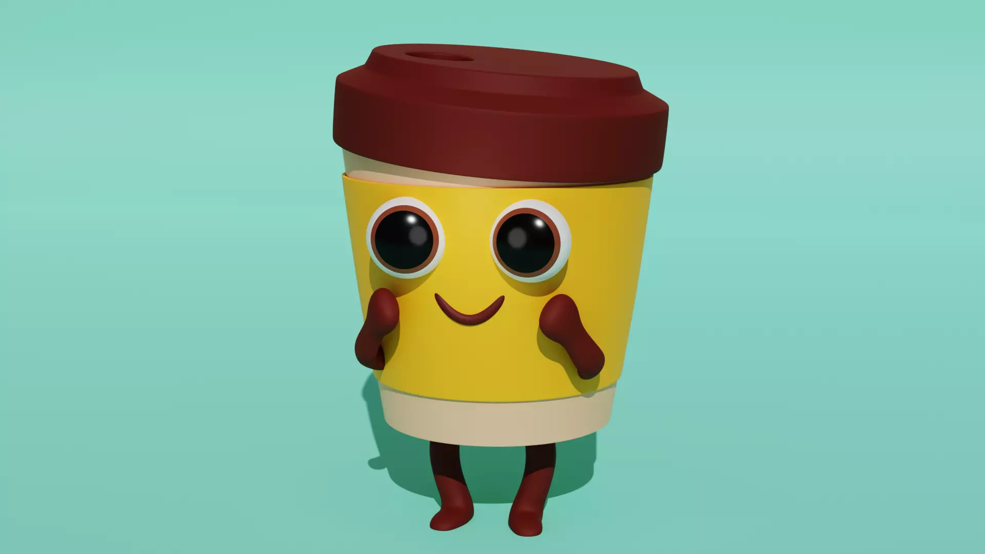 Coffee cup with smiley face Free 3D model_0