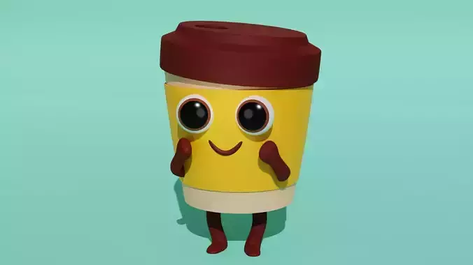 Coffee cup with smiley face
