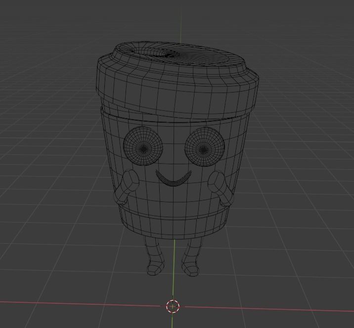 Coffee cup with smiley face Free 3D model_1