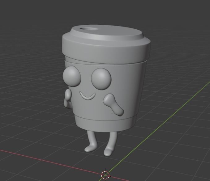 Coffee cup with smiley face Free 3D model_2