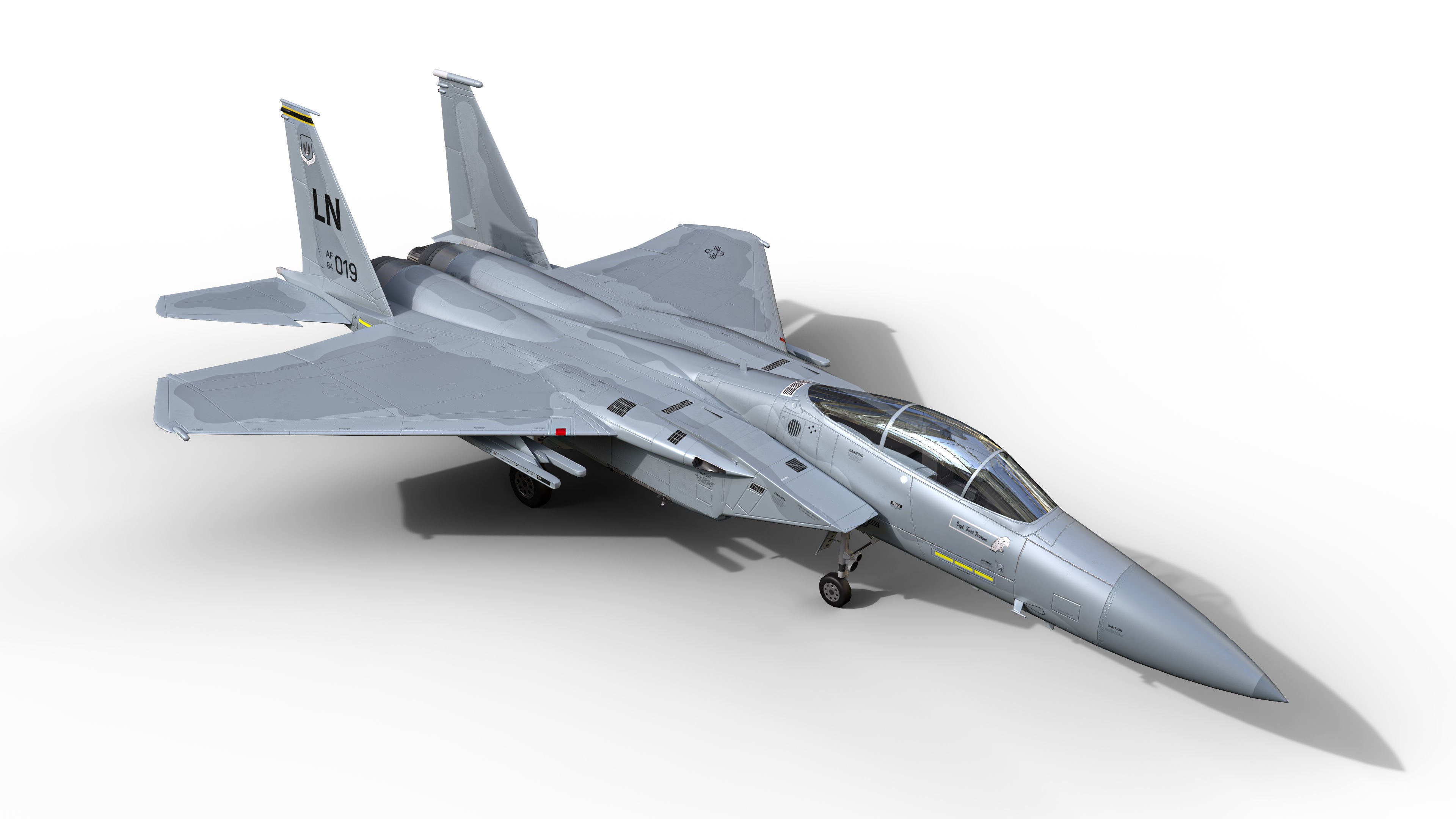 McDonnell Douglas F-15C Eagle Low-poly 3D model_3