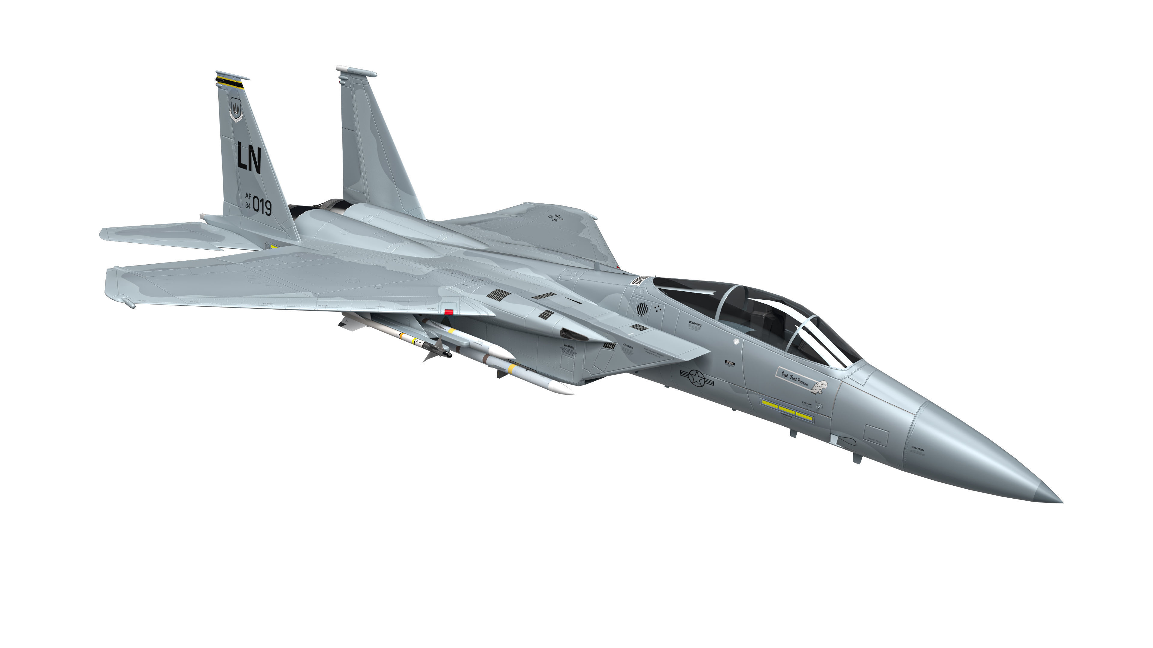 McDonnell Douglas F-15C Eagle Low-poly 3D model_13