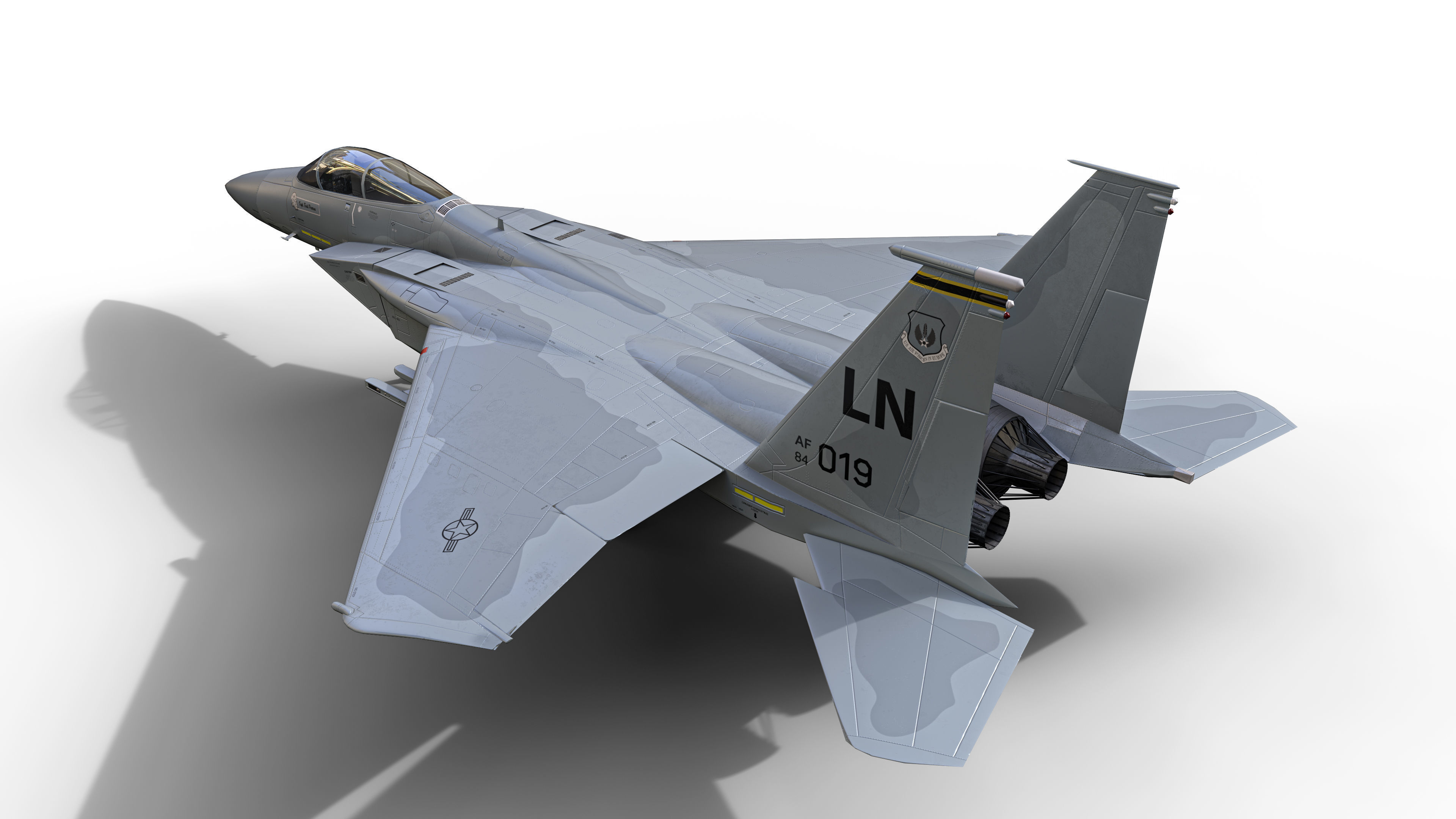 McDonnell Douglas F-15C Eagle Low-poly 3D model_4