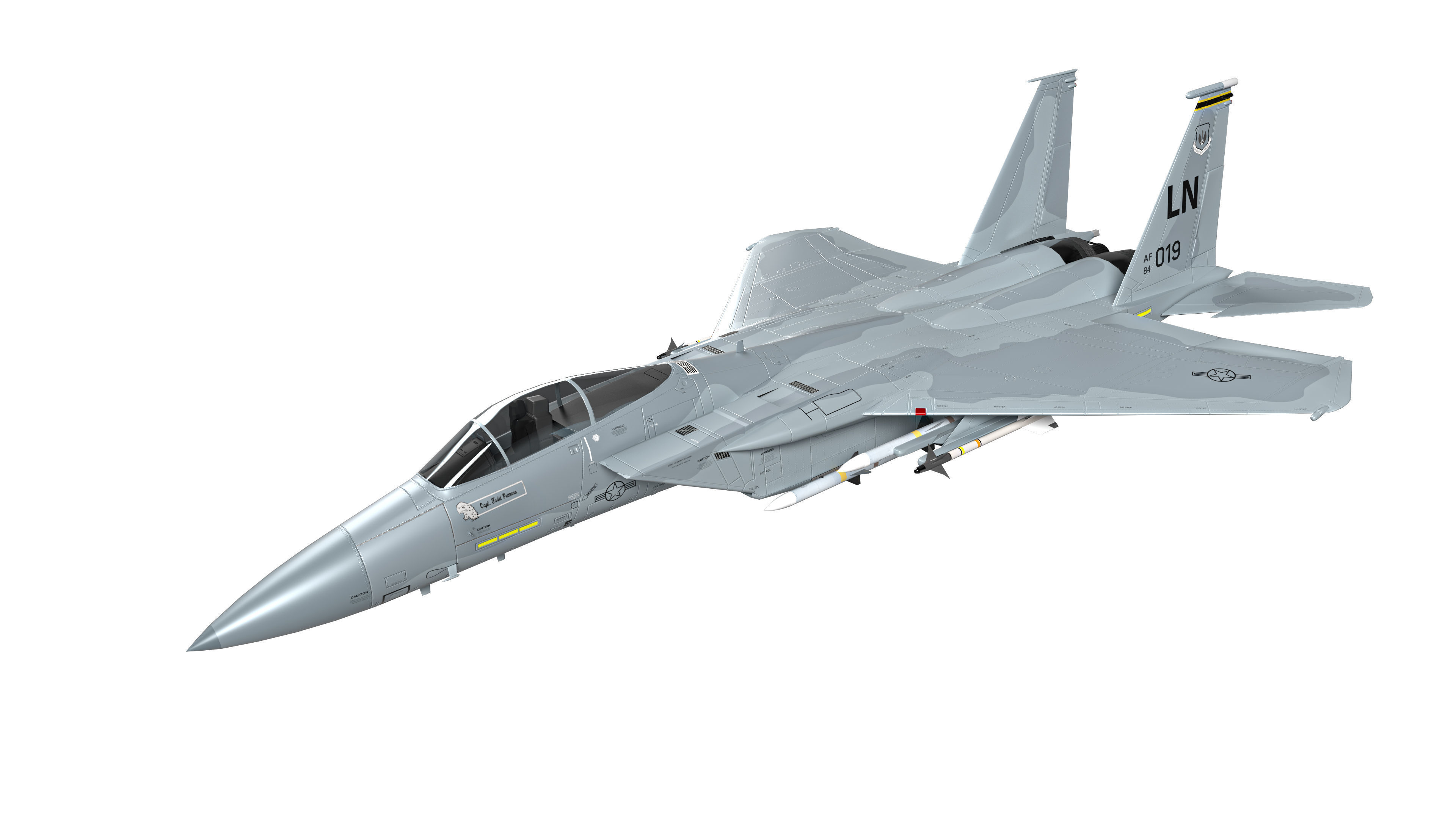 McDonnell Douglas F-15C Eagle Low-poly 3D model_12