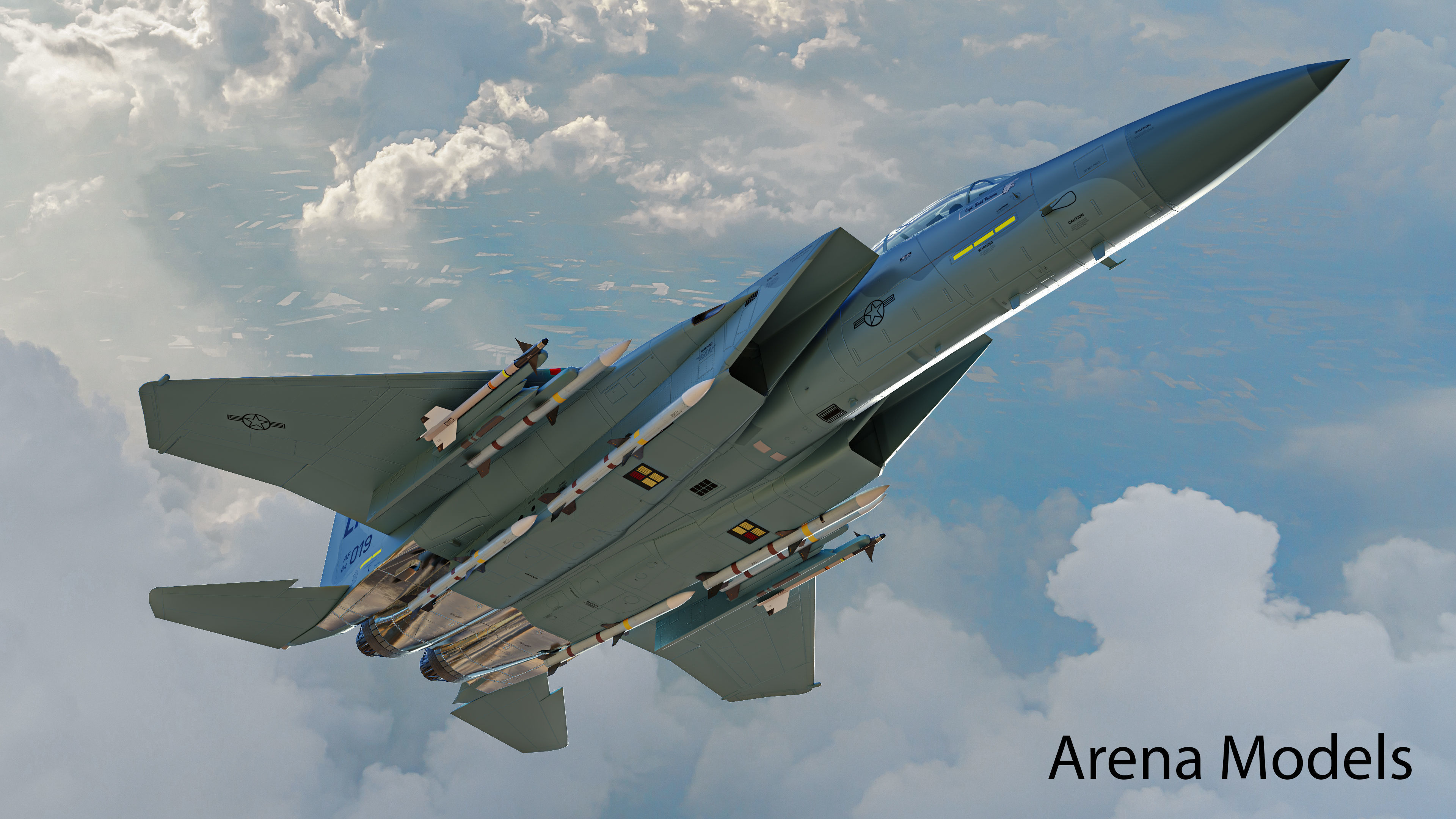 McDonnell Douglas F-15C Eagle Low-poly 3D model_14