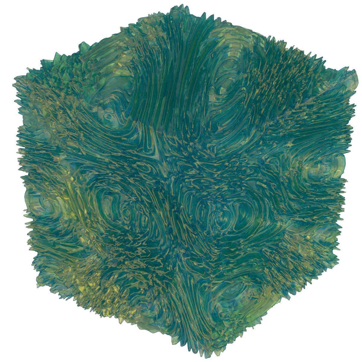 Engulfed cube with swirls 3D model_8