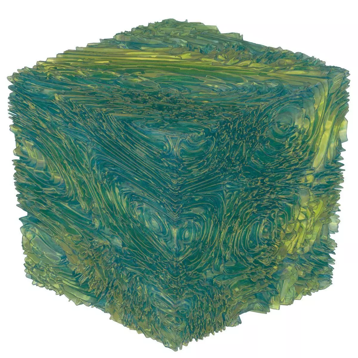 Engulfed cube with swirls 3D model_0