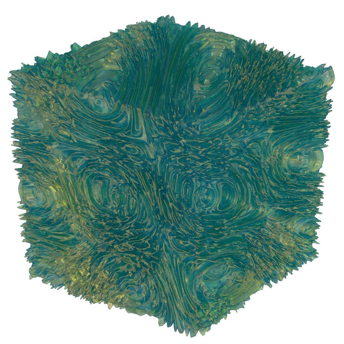 Engulfed cube with swirls 3D model_4