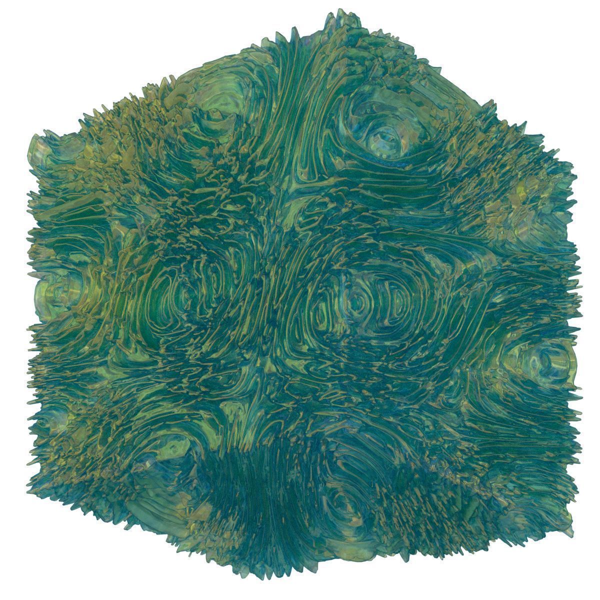 Engulfed cube with swirls 3D model_3