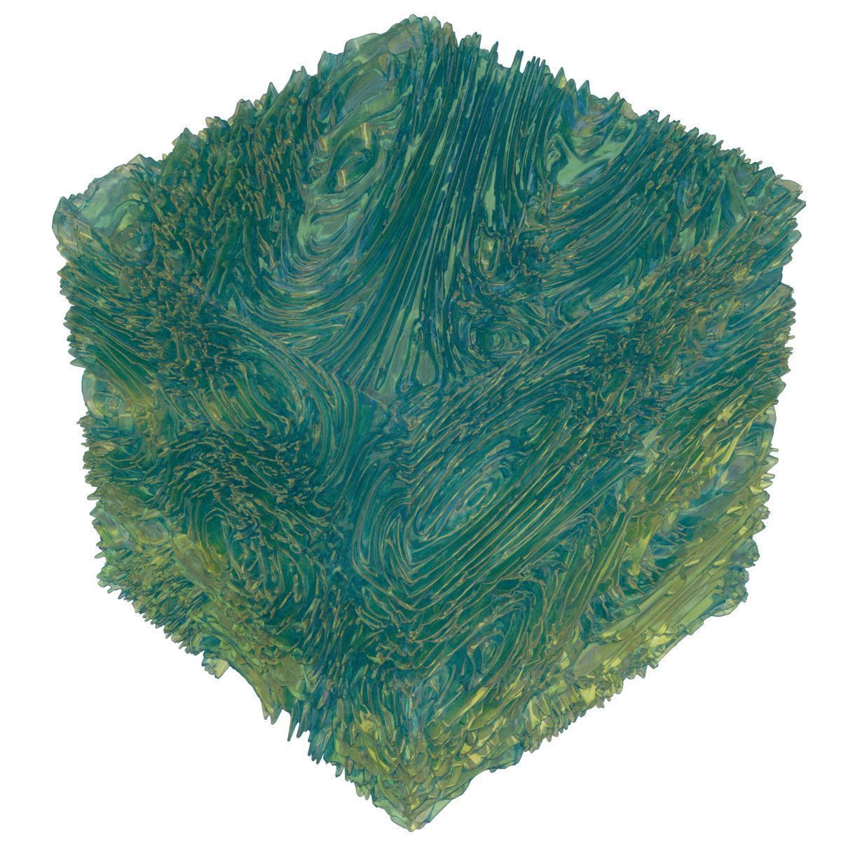 Engulfed cube with swirls 3D model_5