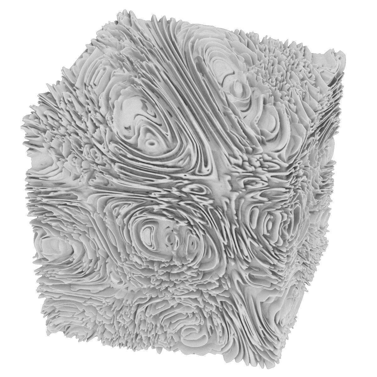 Engulfed cube with swirls 3D model_10