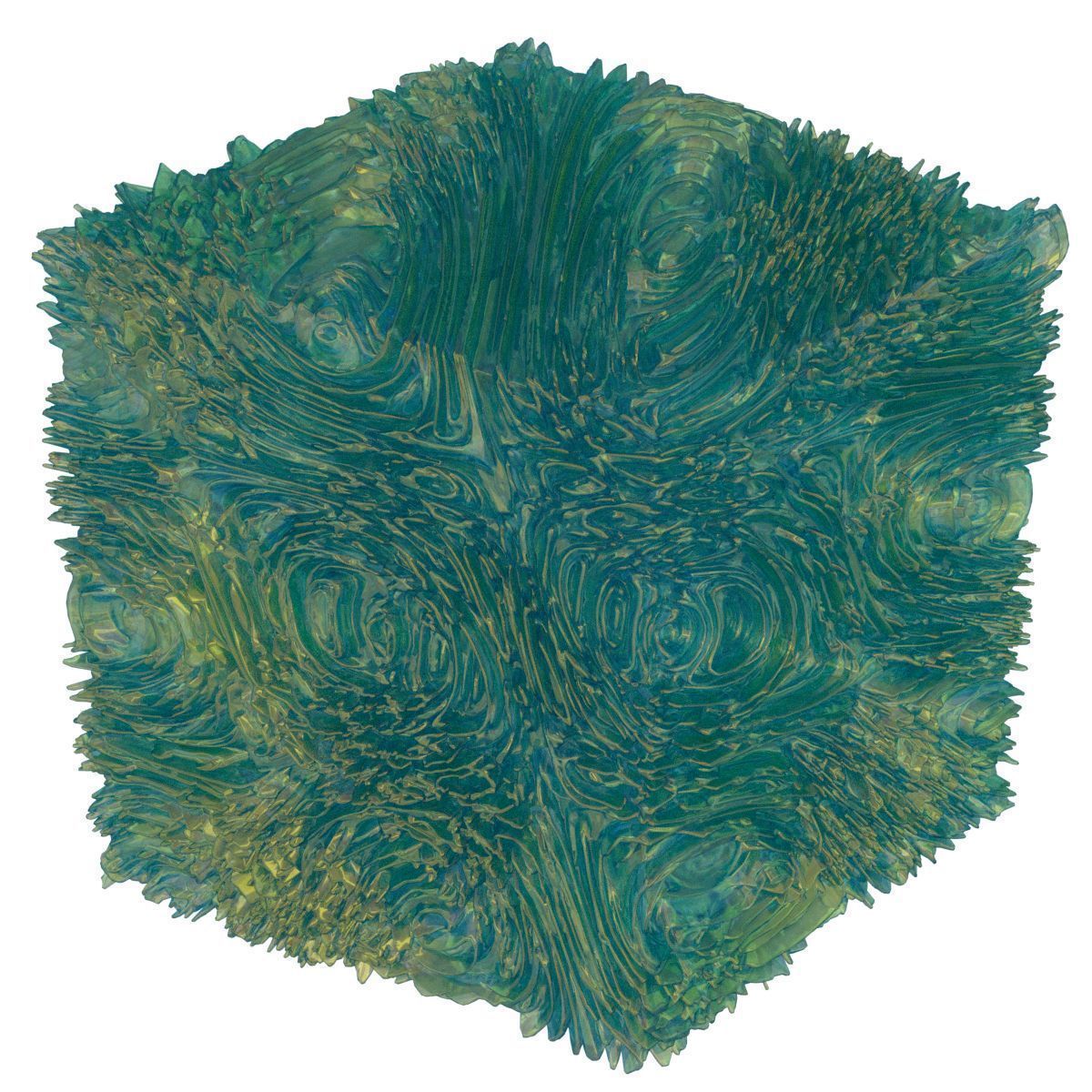 Engulfed cube with swirls 3D model_7