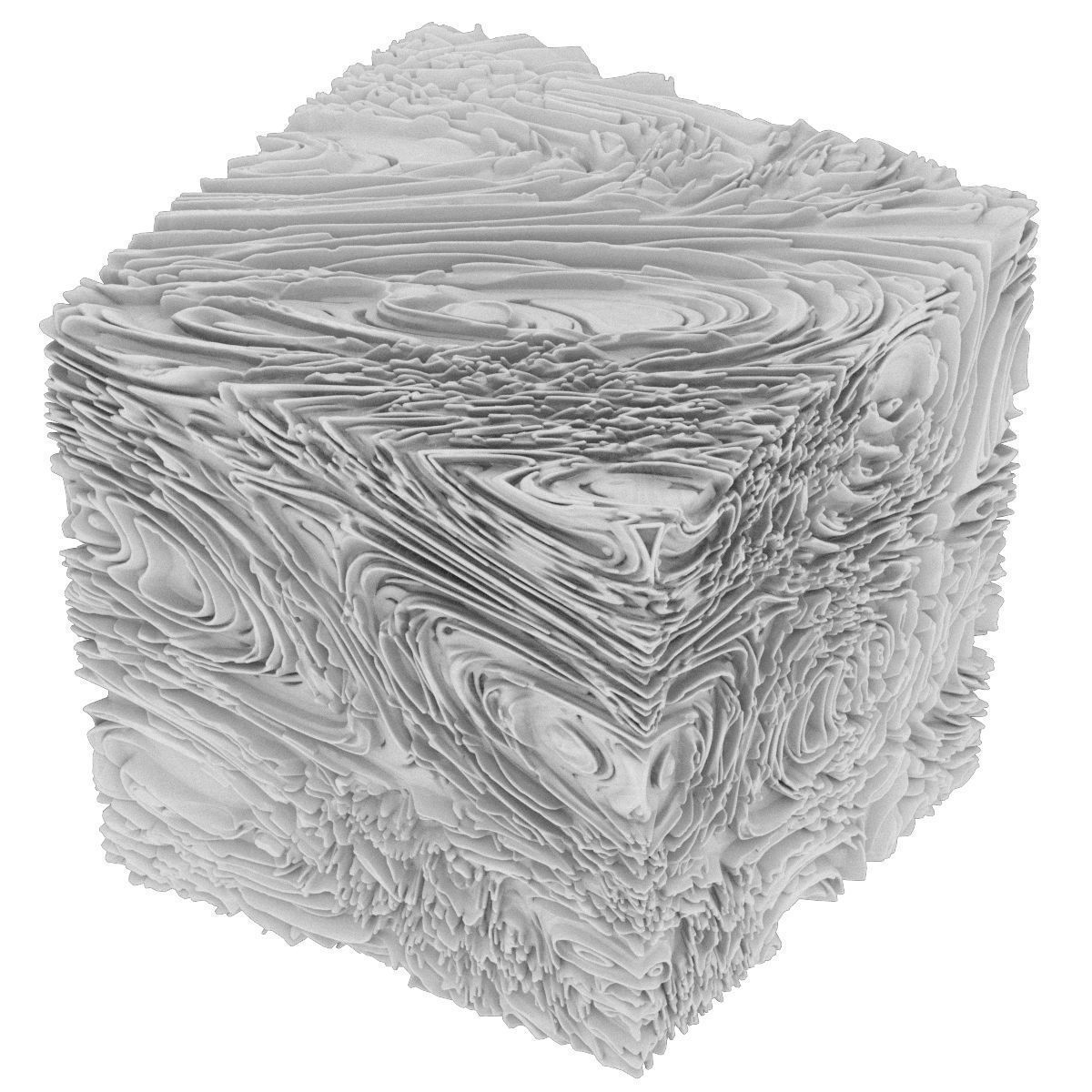 Engulfed cube with swirls 3D model_2