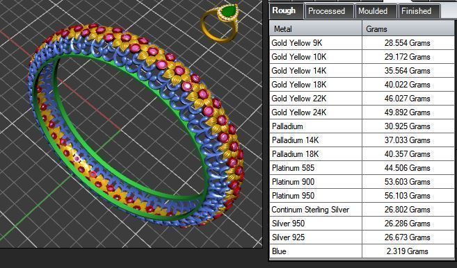 Floral Carved Bangle 3D print model_18