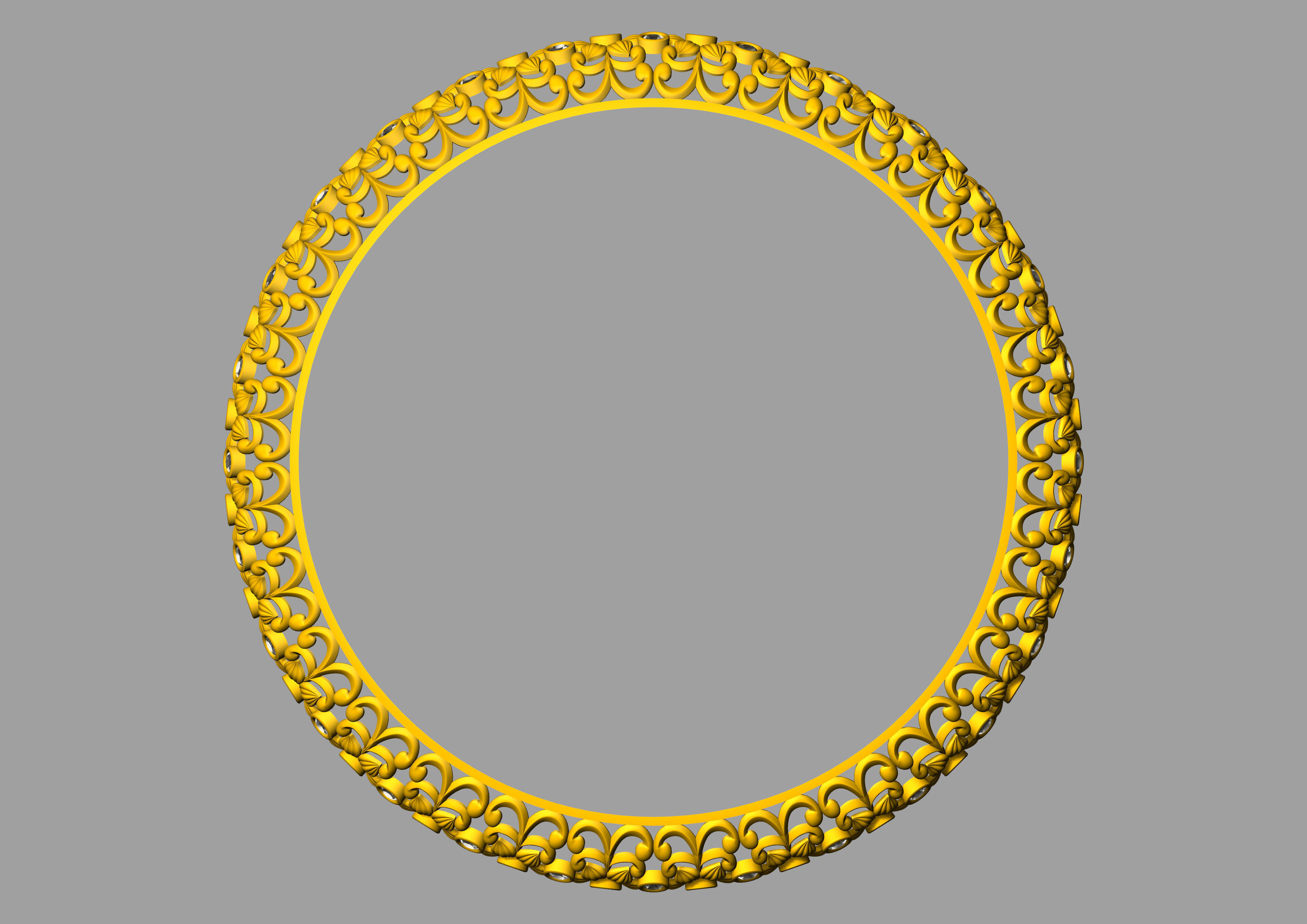 Floral Carved Bangle 3D print model_26