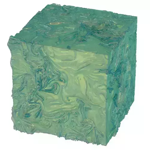 Disdained cube with swirls 3D model