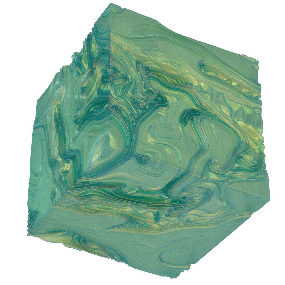 Cheese marbled cube 3D model_9