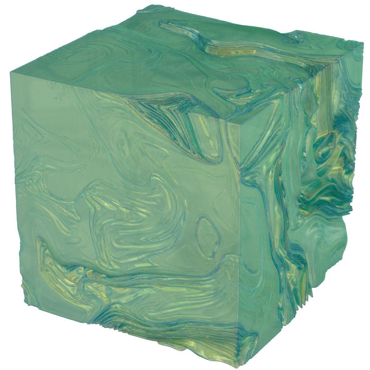 Cheese marbled cube 3D model_8