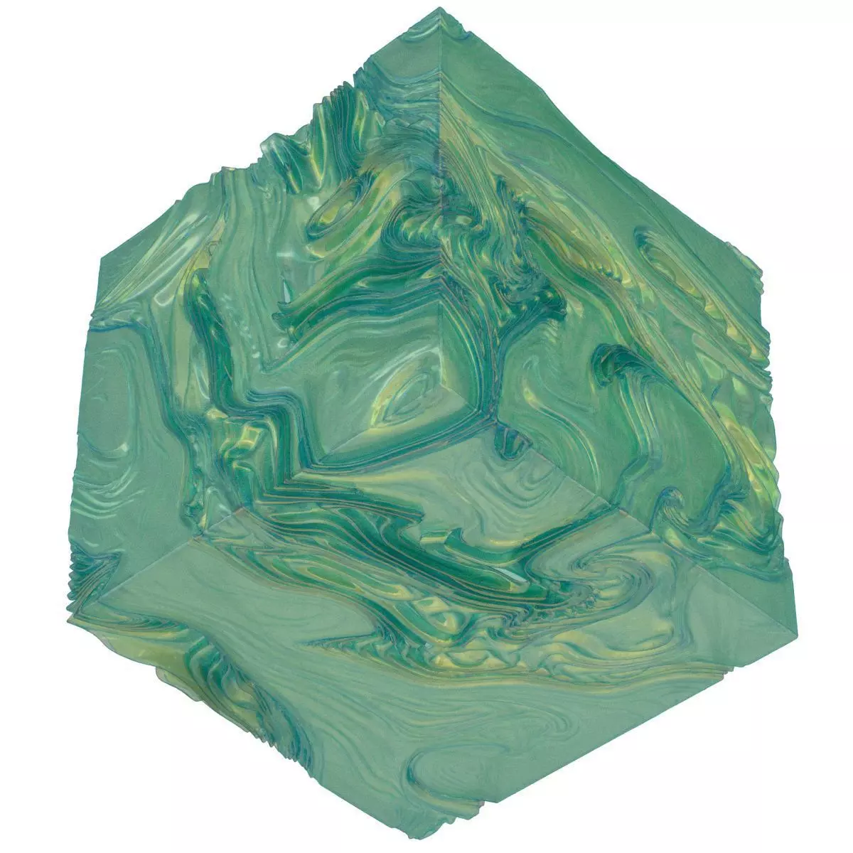 Cheese marbled cube 3D model_0