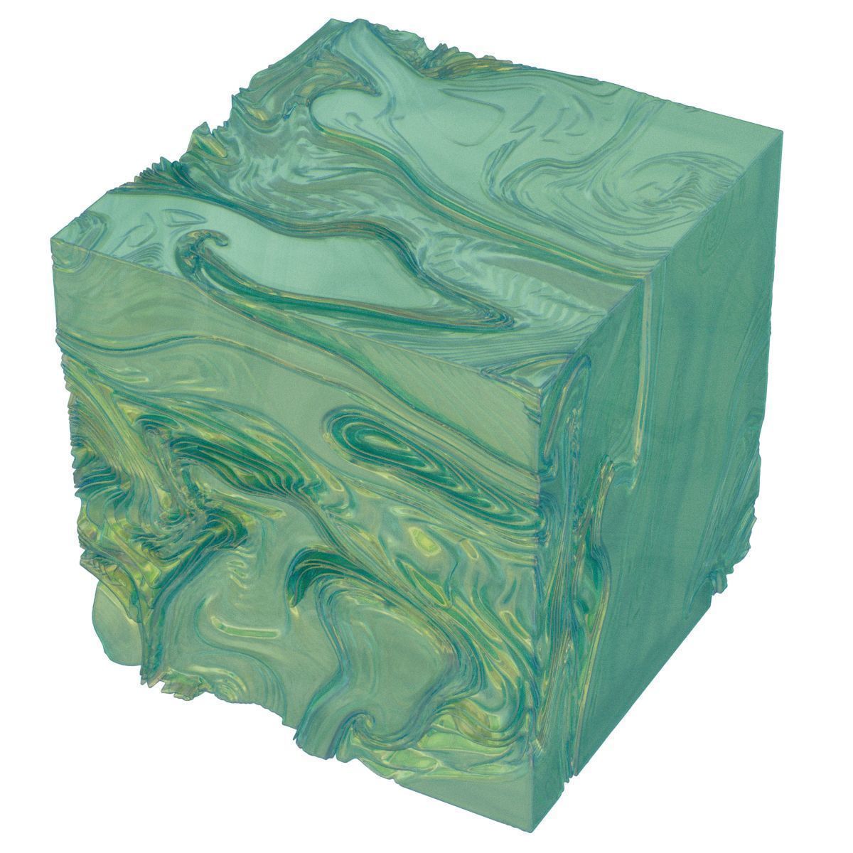 Cheese marbled cube 3D model_4