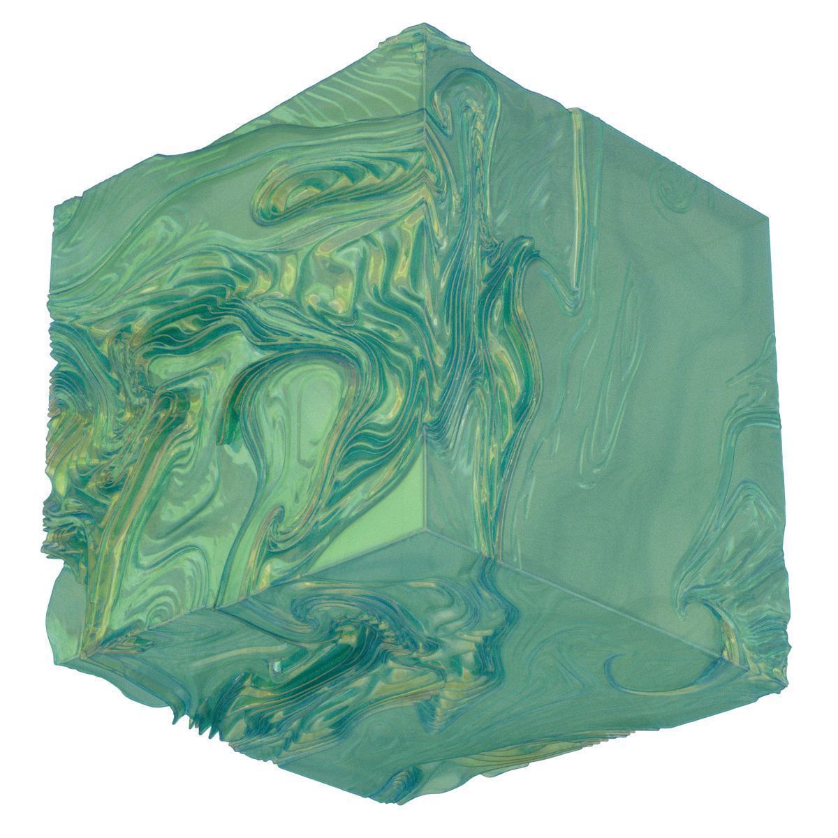 Cheese marbled cube 3D model_5